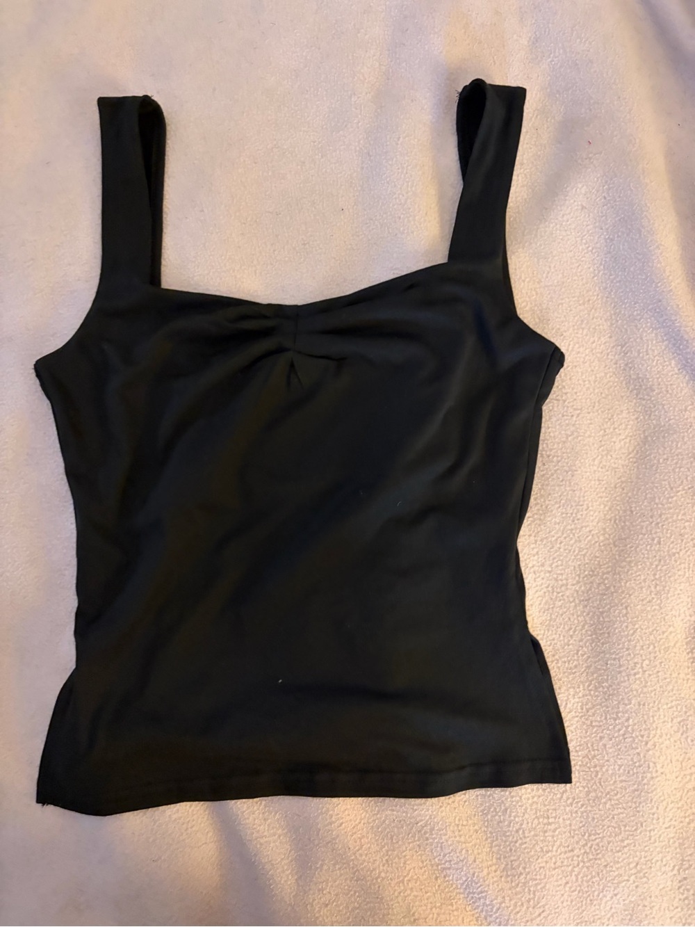 SHEIN Black Square Neck Tank Top with Wide Straps